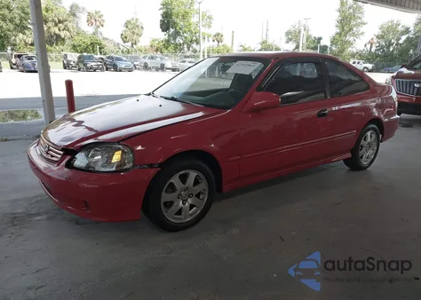 2000 Honda Civic Ex z USA, uszkodzony, nr VIN 1HGEJ8248YL051596